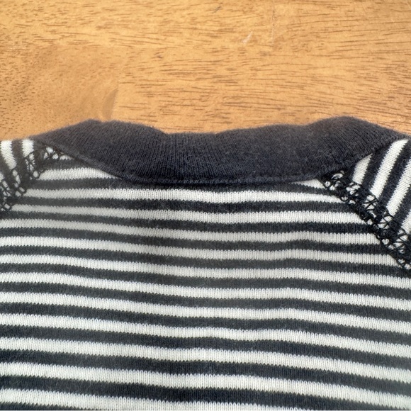 Hanna Andersson Side Snap Bodysuit Baby 6-12 Months Black White Striped Cotton - Picture 6 of 7